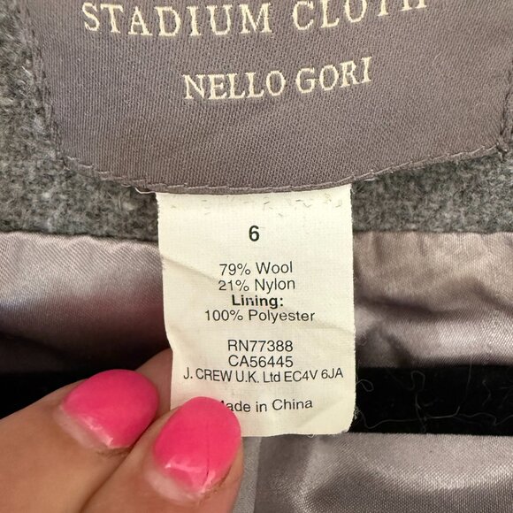 J. CREW | Women's Gray Wool Blend Peacoat, Size 6 - Picture 2 of 3